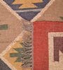 Multicolor Wool & Jute Abstract 108 x 72 Inches Hand Woven Dhurries