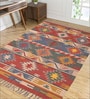 Multicolor Wool & Jute Abstract 60 x 36 Inches Hand Woven Dhurries