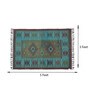 Blue Wool & Jute Abstract 60 x 36 Inches Hand Woven Dhurries