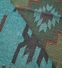 Blue Wool & Jute Abstract 60 x 36 Inches Hand Woven Dhurries