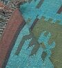 Blue Wool & Jute Abstract 60 x 36 Inches Hand Woven Dhurries