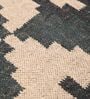 Black Wool & Jute Geometric 60 x 36 Inches Hand Woven Dhurries
