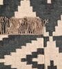 Black Wool & Jute Geometric 72 x 48 Inches Hand Woven Dhurries