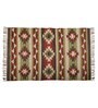 Multicolor Wool & Jute Geometric 72 x 48 Inches Hand Woven Dhurries