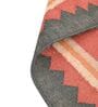 Red Wool & Jute Abstract 96 x 60 Inches Hand Woven Dhurries