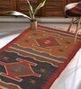 Multicolor Wool & Jute Abstract 96 x 60 Inches Hand Woven Dhurries