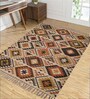 Multicolor Wool & Jute Geometric 96 x 60 Inches Hand Woven Dhurries