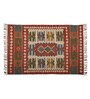 Multicolor Wool & Jute Traditional 96 x 60 Inches Hand Woven Dhurries