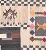 Multicolor Wool & Jute Abstract 96 x 60 Inches Hand Woven Dhurries