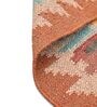 Multicolor Wool & Jute Abstract 96 x 60 Inches Hand Woven Dhurries