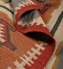 Multicolor Wool & Jute Geometric 96 x 60 Inches Hand Woven Dhurries