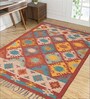Multicolor Wool & Jute Abstract 96 x 60 Inches Hand Woven Dhurries