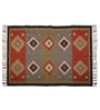 Multicolor Wool & Jute Geometric 96 x 60 Inches Hand Woven Dhurries