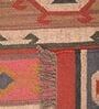 Multicolor Wool & Jute Traditional 96 x 60 Inches Hand Woven Dhurries