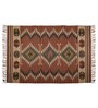 Multicolor Wool & Jute Abstract 96 x 60 Inches Hand Woven Dhurries