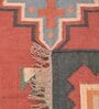 Red Wool & Jute Abstract 96 x 60 Inches Hand Woven Dhurries