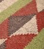 Multicolor Wool & Jute Geometric 96 x 60 Inches Hand Woven Dhurries