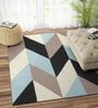 Multicolor Wool Geometric 96 x 60 Inches Hand Woven Dhurrie