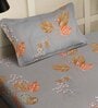 Grey Floral 400 TC Pure Cotton Single Bedsheet with Pillow Cover