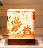 Multicolored Cotton Shade Novelty Table Lamp With Natural Base