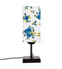 Multicolored  Cotton  Shade Traditional Table Lamp With Black  Base