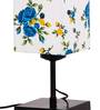 Multicolored  Cotton  Shade Traditional Table Lamp With Black  Base