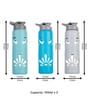 Multicolored 750Ml Each Clear Grip Borosilicate Glass With Protective Silicone Sleeve (Set Of 3) Water Bottle