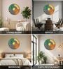 Multicolour & Gold Abstract Round Wall Art 15 Inch