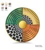 Multicolour & Gold Abstract Round Wall Art 15 Inch