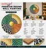 Multicolour & Gold Abstract Round Wall Art 15 Inch