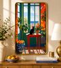 Multicolour & Gold Cat Rectangular Wall Art 12 x 18 Inch