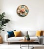 Multicolour & Gold Flower Round Wall Art 15 Inch