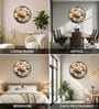 Multicolour & Gold Flower Round Wall Art 15 Inch