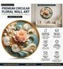 Multicolour & Gold Flower Round Wall Art 15 Inch