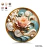 Multicolour & Gold Flower Round Wall Art 15 Inch