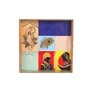 Multicolour & Gold MDF Wood Mughal (Set of 3) Serving Tray