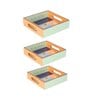 Multicolour & Gold MDF Wood Mughal (Set of 3) Serving Tray