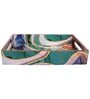 Multicolour & Gold MDF Wood Splash  Rectangle Serving Tray