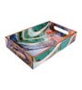 Multicolour & Gold MDF Wood Splash  Rectangle Serving Tray
