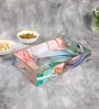 Multicolour & Gold MDF Wood Splash  Rectangle Serving Tray