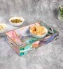 Multicolour & Gold MDF Wood Splash  Rectangle Serving Tray