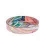 Multicolour & Gold MDF Wood Splash  Round Serving Tray