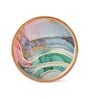 Multicolour & Gold MDF Wood Splash  Round Serving Tray