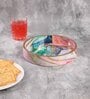 Multicolour & Gold MDF Wood Splash  Round Serving Tray