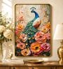 Multicolour & Gold Peacock Rectangular Wall Art 12 x 18 Inch