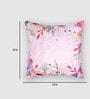 Pink Floral Velvet 12 x 12 Inches Cushion Cover