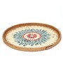 Multicolour  Cane Round Serving Tray