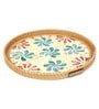 Multicolour  Cane Round Serving Tray