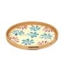 Multicolour  Cane Round Serving Tray -Medium