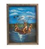 Multicolour 24K Gold Plated Fisherman Framed Tanjore Painting
